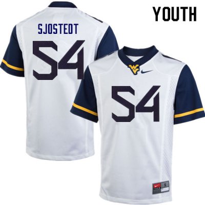 Youth West Virginia Mountaineers NCAA #54 Eric Sjostedt White Authentic Nike Stitched College Football Jersey RL15W61RT